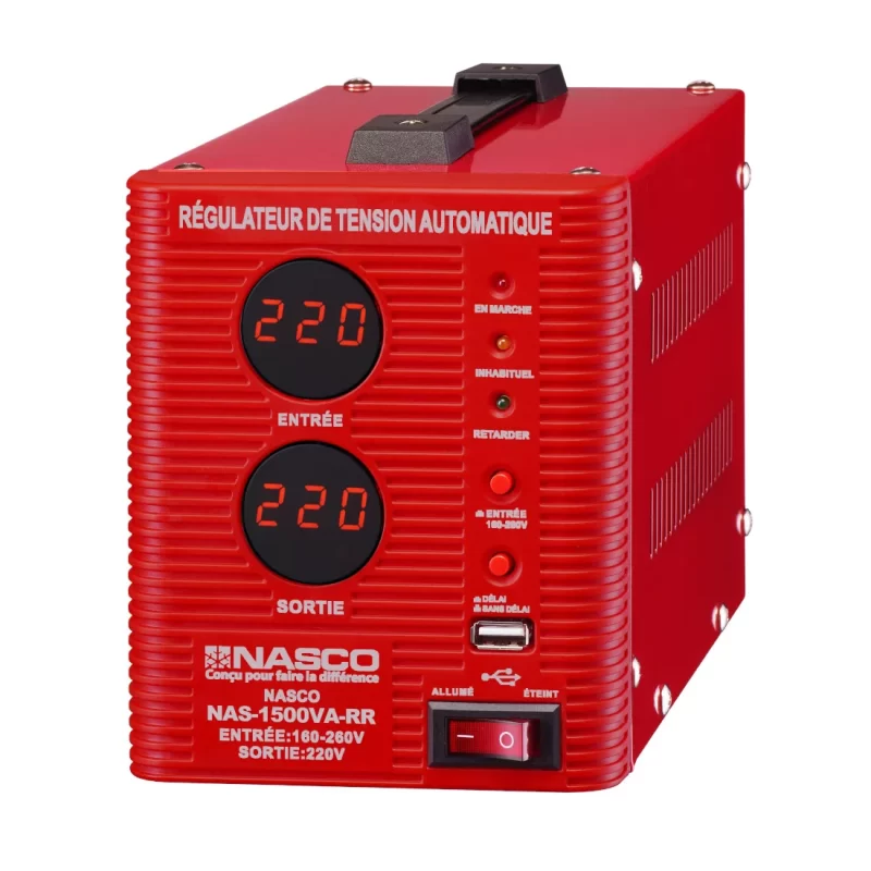 NASCO Stabilisateur Automatique 1500VA avec Compteur Digital