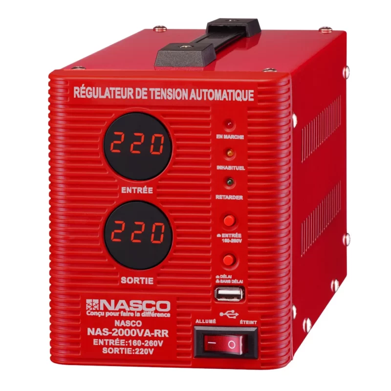 NASCO Stabilisateur Automatique 2000VA avec Compteur Digital