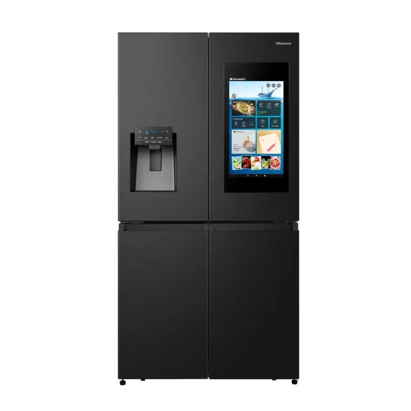 Hisense Réfrigérateur Américain 4 Portes 519L – Distributeur d'Eau et de Glace - Inverter